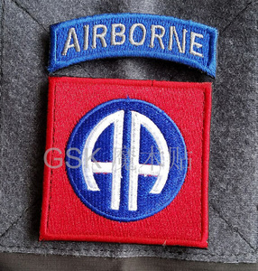 82nd airborne美军82空降师臂章刺绣魔术贴臂章徽章战术背包贴红