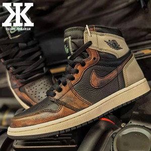 nike air jordan 1耐克乔丹aj1男女古铜变色龙休闲球鞋555088-033