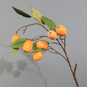 仿真枇杷果枝干树枝假花家居客厅餐桌摆花花瓶插花装饰品摆件创意