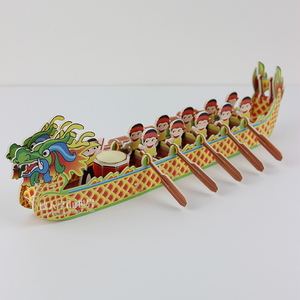 802人付款天猫立体龙舟端午节手工diy不织布赛龙舟幼儿园活动龙船制作