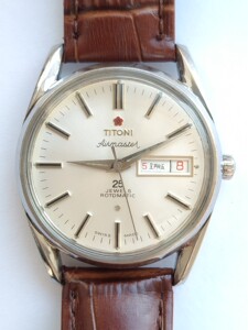 瑞士表 梅花titoni 自动 古董表 25钻 老瑞士表 瑞士古董表