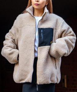 东京胖黄瓜日本代购 kangol 男女款毛绒绒拼色口袋外套 59821855