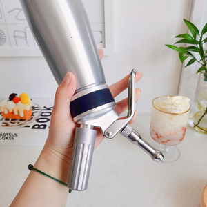 304不锈钢奶油枪发泡器奶茶店蛋糕雪顶裱花枪气泡弹打奶器虹吸瓶