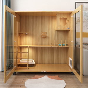 猫笼别墅家用实木猫笼室内猫柜猫舍猫屋猫别墅豪华大双层猫咪别墅