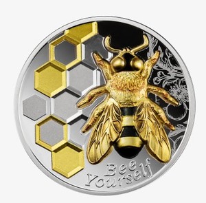 【海宁潮期货】喀麦隆2021年蜜蜂蜂巢1盎司镀金精制纪念银币