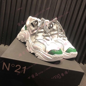 香港代买 N21 2019春夏新款女款 拼色系带老爹鞋运动休闲鞋