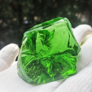 稀有 发光绿安德鲁水晶 天然原石把件 安达拉水晶 矿物晶体