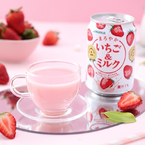 1a10-1日本进口三佳利草莓牛奶饮料高颜值果汁风味营养休闲饮品