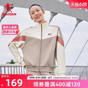 中国乔丹针织上衣女2023秋冬商场同款潮流舒适运动保暖休闲外套