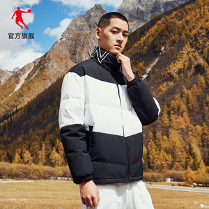 中国乔丹抗寒羽绒服男2023冬季新款男士宽松休闲防风保暖立领外套