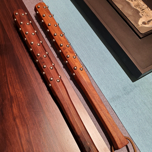 侠义 八面钢珠狼牙棍 手工老酸枝 武术健身击打按摩红木收藏实用