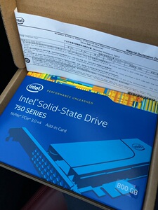 英特尔/intel 750 800g/1.2t pci-e mlc ssd nvme pcie固态硬盘