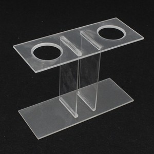 j3009漏斗架塑料亚克力制2孔双孔漏斗架化学实验室用支架高12.5cm