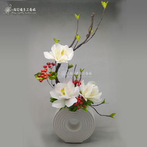 淘花缘丝网花材料包邮丝袜花材料高档玉兰插花盆景白色玉兰材料包