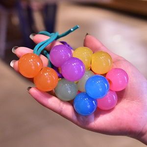 minibaby儿童发饰新款彩色果冻球发饰发绳女孩可爱果冻撞色球发圈
