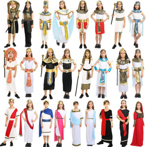 万圣节服装儿童男女埃及法老王子艳后衣服公主古罗马希腊武士服装