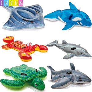 儿童游泳圈成人大型动物鲨鱼玩具海龟蓝鲸海豚鳄鱼独角兽充气坐骑