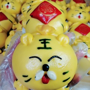 老虎生肖卡通馒头动物生日蛋糕儿童可爱卡通面点花饽饽周岁创意礼