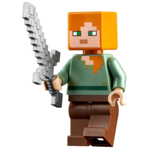 乐高lego 我的世界 人仔 min017 艾利克斯 21144 21161 21170