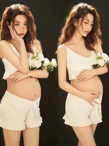 孕妇写真拍照套装纯欲仙女可爱孕妈影楼摄影服饰大肚子艺术照衣服