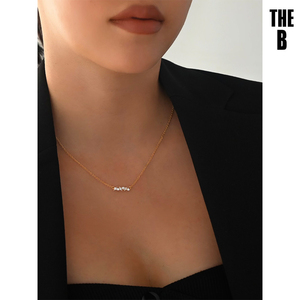 【THE B】经典小排钻项链 - 金色锆石叶子六钻链条blingbling颈链