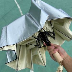 钛银太阳伞双层超强防晒防紫外线黑胶折叠女晴雨两用遮阳伞upf50+