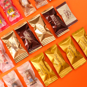 透明海盐杏仁toffee太妃糖包装袋咖啡糖机封袋圣诞新年糖果小糖袋