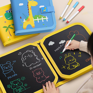 1一2岁宝宝小黑板家用儿童画画板可擦写便携涂鸦画本涂色绘画玩具