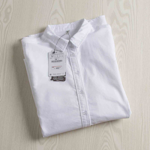 牛货~客供面料~中长款白色衬衫 外贸工厂剪标女装尾货牛津纺衬衣