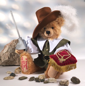 hermann赫曼绿标三个火枪手之达达尼昂泰迪熊/40cm/限定500/收藏