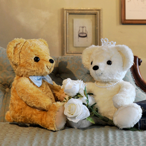 对熊两只特惠 代购日本手工定制PetitAnge出生婚礼体重熊 毛绒熊