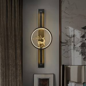 全铜壁灯轻奢客厅电视背景墙灯新中式创意中国风过道卧室新款壁灯