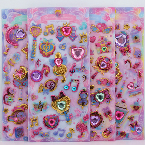 水晶立体闪亮宝石手机装饰贴画sticker幼儿园儿童奖励卡通小贴纸