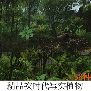 精品高清次时代写实植物模型 3D游戏模型 森林/灌木/树木集合