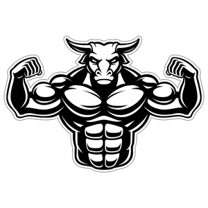 肌肉风格 牛x健身牛人复古弯梁中大排摩托汽车贴纸贴花#754