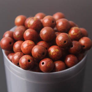 diy正宗山东天然泗水富贵红砭石手镯手链散珠砭石散珠男女款专卖