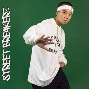 streetbreakerz美式嘻哈宽松圆领长袖街舞 滑板 西海岸小领口bboy