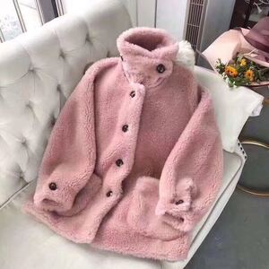 安娜同款颗粒羊剪绒反季特价皮草