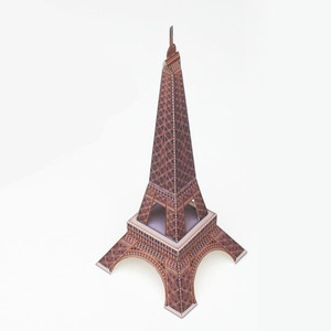 手工diy埃菲尔铁塔纸模型(简易版)3d立体手工建筑模型