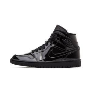air jordan 1 mid se aj1 女鞋黑漆皮纯黑板鞋 苏豪美国代购