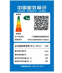 现货美的1级2级空调中国效能节能标签贴可定制电器商标路示图贴纸