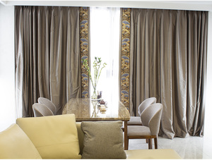 真丝窗帘 轻奢新中式客厅 现代美式法式 silk 双宫桑蚕丝高档多色