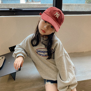 韩国童装2021秋装新款女童卫衣洋气字母儿童网红长袖中大童上衣潮