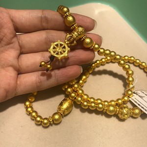 手串999足金转运珠手链男女款佛珠大号纯金实心串珠念珠0人付款14700