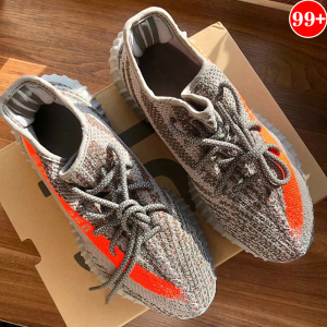 椰子350男鞋莆田新款夏季灰橙过毒纯白冰淇淋情侣网面透气运动鞋