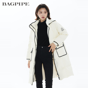 Bagpipe风笛2022冬季新款羽绒服女中长款连帽鹅绒保暖面包服外套