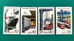 民主德国 东德1978年邮票 集装箱运输 汽车列车轮船 4全新全品733