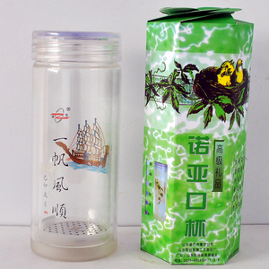 诺亚口杯 正品诺亚口杯 一帆风顺 双层口杯 水晶杯 泡茶 包邮