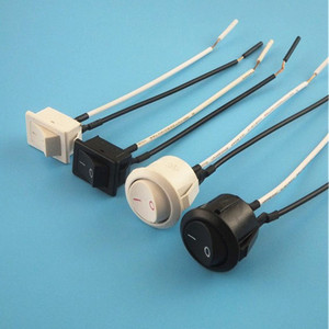 台灯壁灯黑白色大拇指开关音响电源控制方形圆形按键带线灯具配件