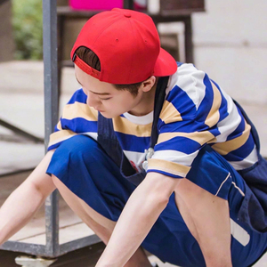 air jordan 鹿晗同款男子条纹运动休闲宽松aj短袖t恤 ck9572-100